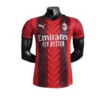 camisa ac milan i 23 24 jogador puma masculina vermelha e preta 1 2