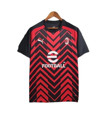 camisa ac milan treino 23 24 torcedor puma masculina vermelha e preta 1 2