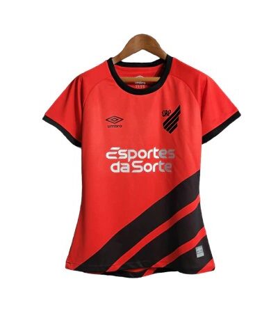 camisa athletico paranaense i 23 24 feminina umbro vermelho e preto 1 1