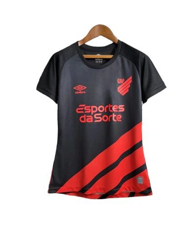 camisa athletico paranaense ii 23 24 torcedor umbro feminina preta 1 2