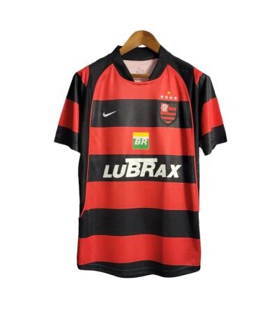 camisa flamengo i retr 03 04 torcedor masculina vermelha com detalhes em preto e amarelo 1 1