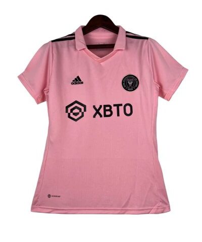 camisa inter miami i 23 24 torcedor adidas feminina rosa com detalhes em preto 1 1