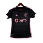 camisa inter miami ii 23 24 torcedor adidas feminina preta com detalhes em rosa 1 1