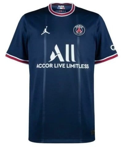 camisa paris saint germain i 21 22 torcedor nike masculina azul com detalhes em vermelho e branco 1 2