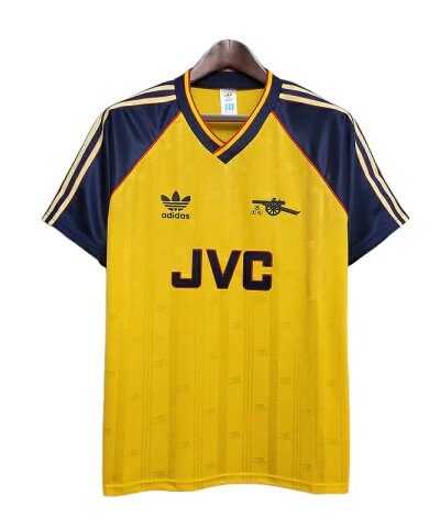 camisa retr arsenal 1989 1991 adidas masculina amarela com detalhes em azul 1 2