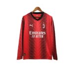camisa ac milan i manga longa torcedor puma masculina vermelha e preta
