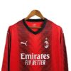 camisa ac milan i manga longa torcedor puma masculina vermelha e preta