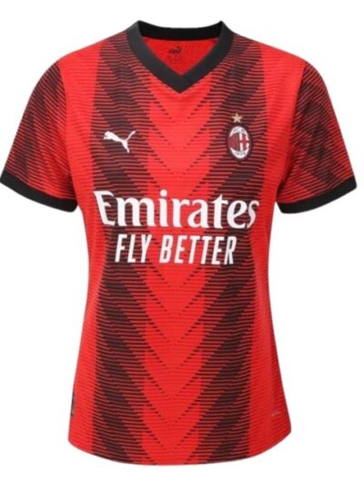 camisa ac milan i torcedor puma feminina vermelha e preta