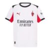 camisa ac milan ii torcedor puma masculina branca com detalhes em vermelho e preto