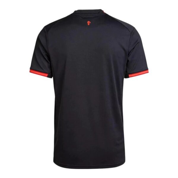 camisa ac milan iii torcedor puma masculina preta com detalhes em vermelho