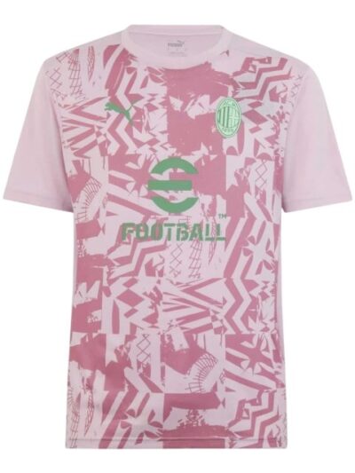 camisa ac milan pre jogo torcedor puma masculina rosa