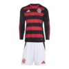 kit infantil flamengo i manga longa adidas vermelho e preto