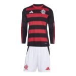 kit infantil flamengo i manga longa adidas vermelho e preto