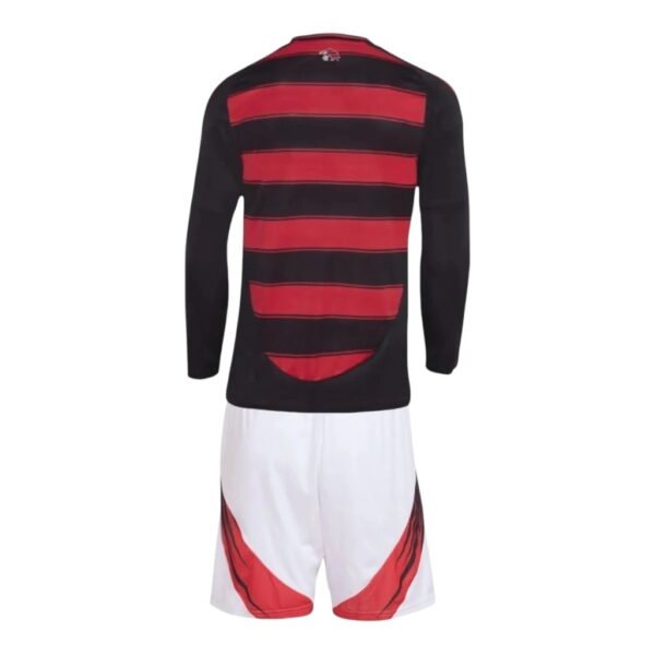 kit infantil flamengo i manga longa adidas vermelho e preto